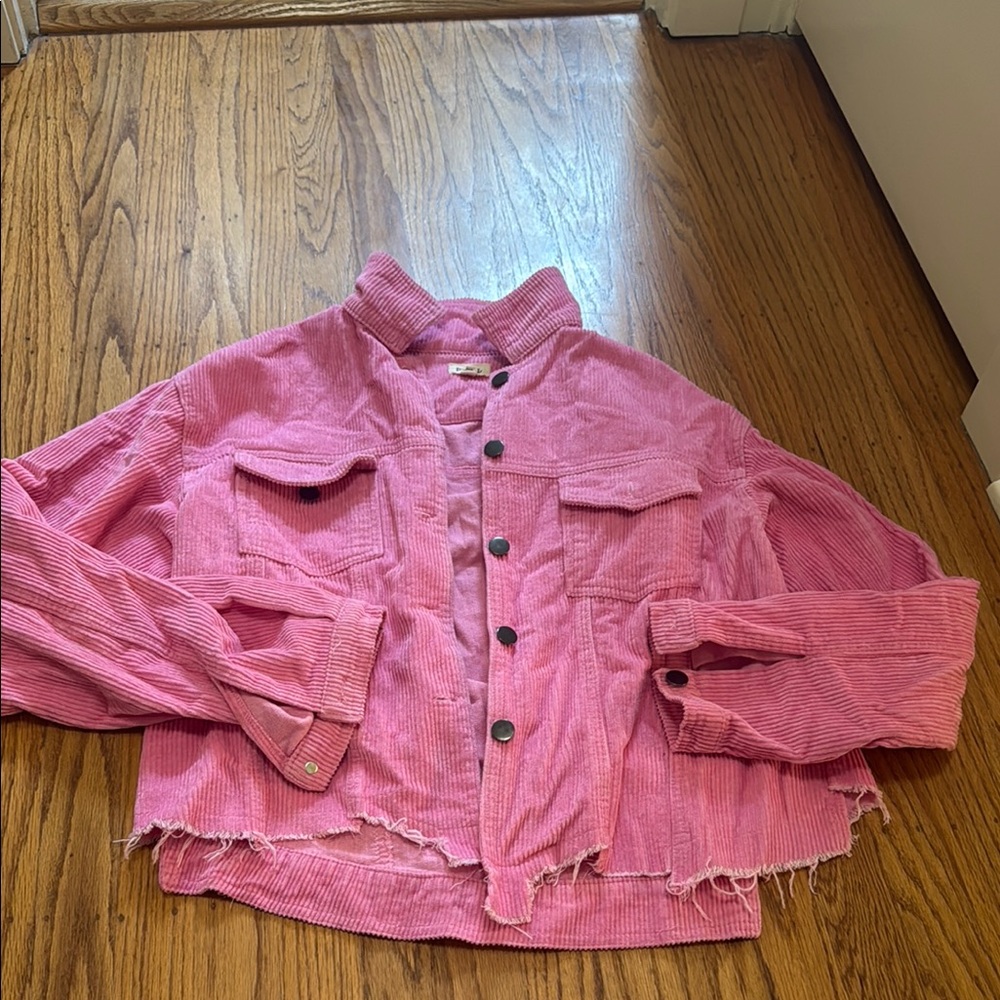 POL Pink Corduroy Jacket Relaxed Fit